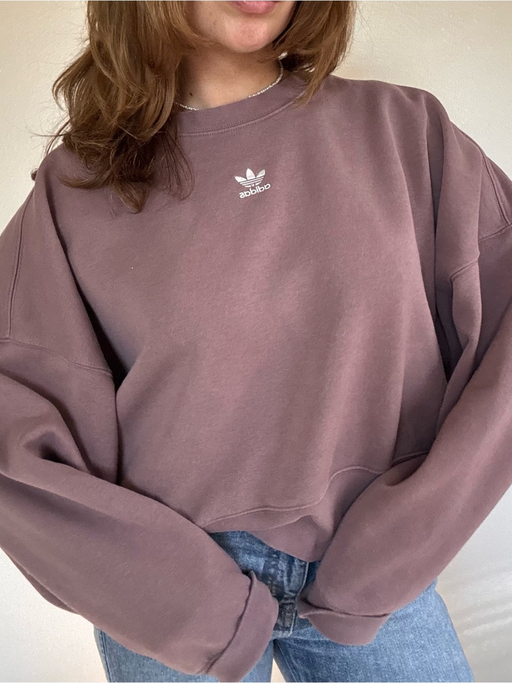 adidas Women's Mauve Crewneck Sweatshirt
